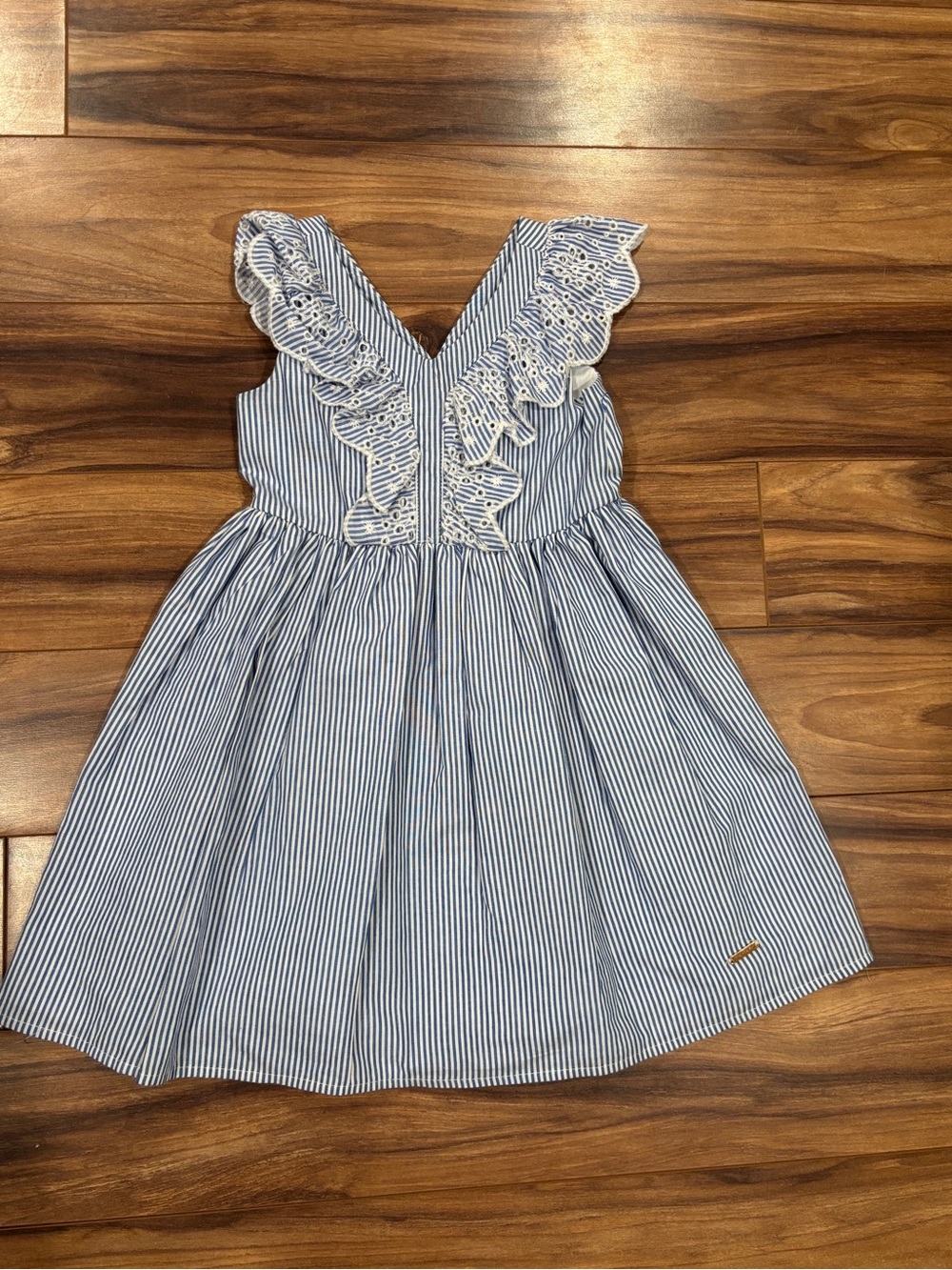 Tahari Girl Blue & White Striped Dress Headband Size 4